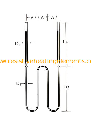 W Shaped MoSi2 Heating Element 220V 380V Moly Disilicide For Vacuum Furnace